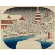 Utagawa Hiroshige: Asakusa in Snow (Asakusa no yuki), from the series Famous Places in Edo (Edo meisho) - Museum of Fine Arts