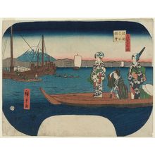 Estampe japonaise "Kuroto Bay in Kazusa Province (Kazusa Kuroto no ura), from the series Views of Famous Places in the Provinces (Shokoku meisho zue)" par Utagawa Hiroshige, 歌川広重 (Utagawa Hiroshige I)