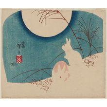 Estampe japonaise "Rabbits in Moonlight" par Utagawa Hiroshige, 歌川広重 (Utagawa Hiroshige I)