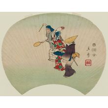 Utagawa Hiroshige, 歌川広重 (Utagawa Hiroshige I)创作的日本版画《Summer Festival Dancing》