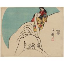 Utagawa Hiroshige, 歌川広重 (Utagawa Hiroshige I)创作的日本版画《The Courtesan of Eguchi as the Bodhisattva Fugen》