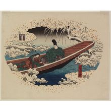 Utagawa Hiroshige, 歌川広重 (Utagawa Hiroshige I)による浮世絵「The Ukifune Chapter of the Tale of Genji (Ukifune)」