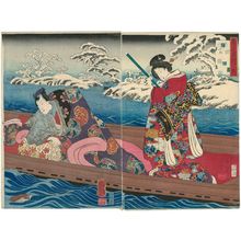 Utagawa Kuniyoshi: Water: Ukifune, from the series Comparisons for the Five Elements (Mitate gogyô) - Museum of Fine Arts