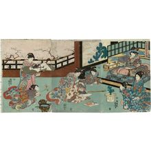 Utagawa Kuniyoshi: The Capping Ceremony of Kaidômaru (Kaidômaru eboshi-ki no zu) - Museum of Fine Arts