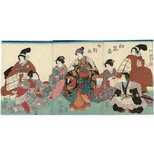 Estampe japonaise "Hatsu chaban onna taimen" par Utagawa Kuniyoshi, 歌川国芳 (Utagawa Kuniyoshi)