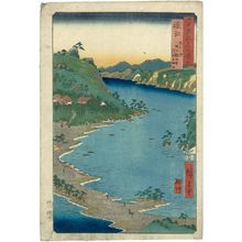 Utagawa Hiroshige: Tôtômi Province: Lake Hamana, Kanzan Temple in Horie and the Inasa-Horie Inlet (Tôtômi, Hamana no umi, Horie Kanzanji, Inasa no Hosoe), from the series Famous Places in the Sixty-odd Provinces [of Japan] ([Dai Nihon] Rokujûyoshû meisho zue) - Museum of Fine Arts