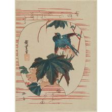 Utagawa Hiroshige: Swallow and Hibiscus in Fan Shape - Museum of Fine Arts