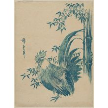 Utagawa Hiroshige: Rooster and Bamboo - Museum of Fine Arts