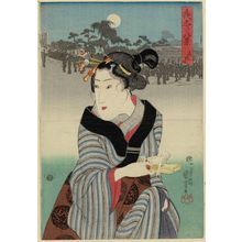 Japanese Print "Emonzaka, from the series Eight Views of Night Visits to Temples and Shrines (Yomairi hakkei)" by Utagawa Kuniyoshi, 歌川国芳 (Utagawa Kuniyoshi)