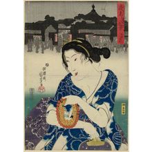 Utagawa Kuniyoshi: Kayaba-chô, from the series Eight Views of Night Visits to Temples and Shrines (Yomairi hakkei) - Museum of Fine Arts