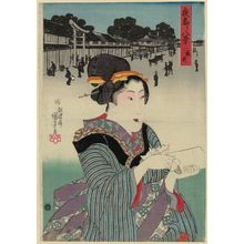 Utagawa Kuniyoshi: Kuramae, from the series Eight Views of Night Visits to Temples and Shrines (Yomairi hakkei) - Museum of Fine Arts