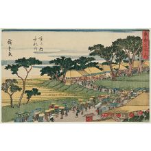 Utagawa Hiroshige: Going to the Senbu Ceremony in Horinouchi (Horinouchi Senbu Môde), from the series Famous Places in the Eastern Capital (Tôto meisho no uchi) - Museum of Fine Arts