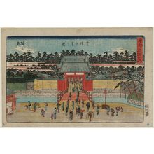 Utagawa Hiroshige, 歌川広重 (Utagawa Hiroshige I)创作的日本版画《Zôjô-ji Temple in Shiba (Shiba Zôjô-ji no zu), from the series Famous Places in the Eastern Capital (Tôto meisho no uchi)》