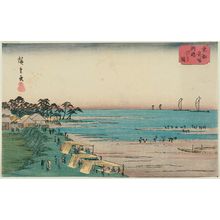 Japanese Print "View of Susaki at Low Tide (Susaki shiohi zu), from the series Famous Places in the Eastern Capital (Tôto meisho)" by Utagawa Hiroshige, 歌川広重 (Utagawa Hiroshige I)