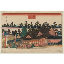 Utagawa Hiroshige, 歌川広重 (Utagawa Hiroshige I)创作的日本版画《Festival at the Shiba Shinmei Shrine (Shiba Shinmei sairei), from the series Famous Places in the Eastern Capital (Tôto meisho)》