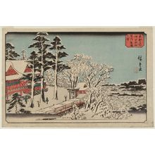 Utagawa Hiroshige: Clear Weather after Snow in the Precincts of the Kanda Myôjin Shrine (Kanda Myôjin keidai yukibare no zu), from the series Famous Places in the Eastern Capital (Tôto meisho) - Museum of Fine Arts
