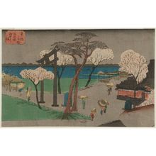 Utagawa Hiroshige: Cherry Trees in Rain on the Sumida River Embankment (Sumida zutsumi uchû no sakura), from the series Famous Places in the Eastern Capital (Tôto meisho) - Museum of Fine Arts