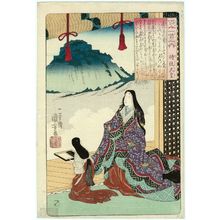 歌川国芳: Poem by Empress Jitô, from the series One Hundred Poems by One Hundred Poets (Hyakunin isshu no uchi) - ボストン美術館