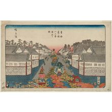 Utagawa Hiroshige: The Sannô Festival Parade at Kasumigaseki (Kasumigaseki Sannô matsuri nerikomi no zu), from a series Famous Places in the Eastern Capital (Tôto [meisho]) - Museum of Fine Arts