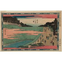 Utagawa Hiroshige, 歌川広重 (Utagawa Hiroshige I)创作的日本版画《Kudanzaka in Iidamachi (Iidamachi Kudanzaka no zu), from the series Famous Hills in the Eastern Capital (Tôto meisho saka-zukushi no uchi)》