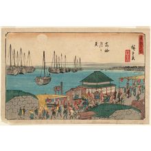 Japanischer Druck "View of Takanawa in Moonlight (Takanawa tsuki no kei), from the series Famous Places in the Eastern Capital (Tôto meisho)" von Utagawa Hiroshige, 歌川広重 (Utagawa Hiroshige I)