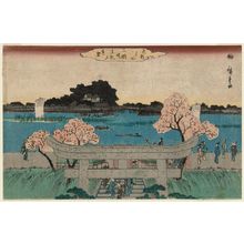 Utagawa Hiroshige: Distant View of Matsuchiyama from the Mimeguri Embankment (Mimeguri tsutsumi Matsuchiyama enbô), from the series Famous Places in the Eastern Capital (Tôto meisho) - Museum of Fine Arts