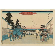 Japanischer Druck "View of Kasumigaseki (Kasumigaseki no zu), from the series Famous Places in the Eastern Capital (Tôto meisho)" von Utagawa Hiroshige, 歌川広重 (Utagawa Hiroshige I)