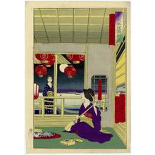 月岡芳年: The Owariya Restaurant at Kanasugihama, from the series Tokyo Restaurants with Some Fancy Dishes (Tôkyô ryôri sukoburu beppin) - ボストン美術館