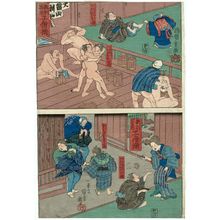 Utagawa Kuniyoshi, 歌川国芳 (Utagawa Kuniyoshi)创作的日本版画《Kyôkun zenaku kozô zoroe》