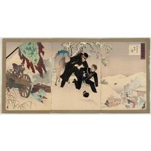 Unknown, 無款 (Artist Unknown, Japanese)による浮世絵「The Occupation of the Fortress at Niuzhuang: The Battle of Lieutenant Colonel Imada (Gyûsôjô senryô: Imada chûsa sentô no zu)」