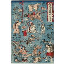 Utagawa Kuniyoshi: Sheet 2 of 10 (Jûmaitsuzuki no ni), from the series Comical Pictures of the One Hundred Eight Valiant Heroes of the Shuihuzhuan (Kyôga Suikoden gôketsu hyakuhachinin) - Museum of Fine Arts
