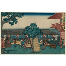 Utagawa Hiroshige, 歌川広重 (Utagawa Hiroshige I)创作的日本版画《Mount Atago in Shiba (Shiba Atagoyama), from the series Famous Places in Edo (Edo meisho)》