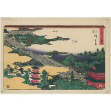 Utagawa Hiroshige, 歌川広重 (Utagawa Hiroshige I)创作的日本版画《Kinryûzan Temple in Asakusa (Asakusa Kinryûzan), from the series Famous Places in Edo (Edo meisho)》