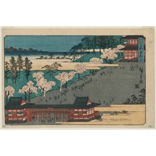 Japanese Print "Tôeizan Temple at Ueno (Ueno Tôeizan), from the series Famous Places in Edo (Edo meisho)" by Utagawa Hiroshige, 歌川広重 (Utagawa Hiroshige I)