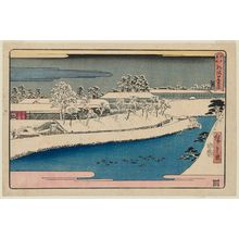 Japanischer Druck "Benkei Moat outside Sakurada (Soto Sakurada Benkeibori), from the series Famous Places in Edo (Edo meisho)" von Utagawa Hiroshige, 歌川広重 (Utagawa Hiroshige I)