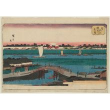 Utagawa Hiroshige, 歌川広重 (Utagawa Hiroshige I)による浮世絵「Cherry Blossoms in Full Bloom along the Sumida River (Sumidagawa hanazakari), from the series Famous Places in Edo (Edo meisho)」