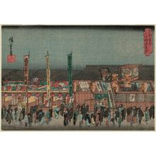 Utagawa Hiroshige: The Opening of the Theater Season at Nichômachi (Nichômachi no kaomise), from the series Famous Places in Edo (Kôto meisho) - Museum of Fine Arts