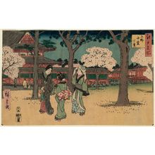 Japanese Print "The Central Hall and the Double Hall at Ueno (Ueno Chûdô Futatsudô), from the series Famous Places in Edo (Edo meisho)" by Utagawa Hiroshige, 歌川広重 (Utagawa Hiroshige I)