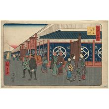 Utagawa Hiroshige, 歌川広重 (Utagawa Hiroshige I)による浮世絵「Suruga-chô, from the series Famous Places in Edo (Edo meisho)」