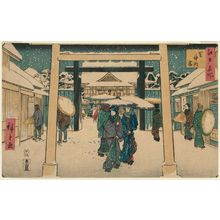 Japanischer Druck "Shinmei Shrine in Shiba (Shiba Shinmeigû), from the series Famous Places in Edo (Edo meisho)" von Utagawa Hiroshige, 歌川広重 (Utagawa Hiroshige I)