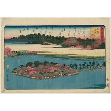 Utagawa Hiroshige, 歌川広重 (Utagawa Hiroshige I)による浮世絵「Shinobazu Pond in Ueno (Ueno Shinobazu no ike), from the series Famous Places in Edo (Edo meisho)」