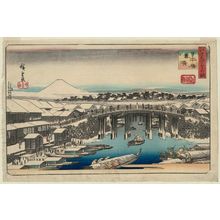 歌川広重: Clear Weather after Snow at Nihonbashi Bridge (Nihonbashi yukibare), from the series Three Views of Famous Places in Edo (Edo meisho mittsu no nagame) - ボストン美術館