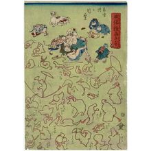 Kawanabe Kyosai: Act V of Chûshingura and others, from the series A Children's Handbook of String Pictures (Kyokumusubi osana tehon) - Museum of Fine Arts