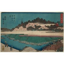 Utagawa Hiroshige, 歌川広重 (Utagawa Hiroshige I)による浮世絵「View in Front of Zôjô-ji Temple in Shiba (Shiba Zôjô-ji mae no kei), from the series Famous Places in Edo (Edo meisho)」