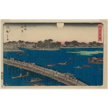 Utagawa Hiroshige II: Enjoying the Evening Cool at Ryôgoku Bridge (Ryôgoku nôryô), from the series Famous Places in Edo (Edo meisho) - Museum of Fine Arts