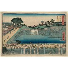 歌川広重: View of Konpiragû Shrine and Hollyhock Hill (Kompiragû Aoizaka no fûkei), from the series Famous Places in Edo (Edo meisho no uchi) - ボストン美術館