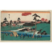 Utagawa Hiroshige: Open Garden at the Hachiman Shrine in Fukagawa (Fukagawa Hachiman yamabiraki), from the series Famous Places in Edo (Kôto meisho) - Museum of Fine Arts