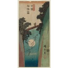 Utagawa Hiroshige: The Monkey Bridge in Kai Province (Kôyô Saruhashi no zu), from the series Famous Places in the Various Provinces (Shokoku meisho) - Museum of Fine Arts