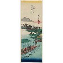 Utagawa Hiroshige: Ferry across the Sumida River (Sumidagawa no watashi), from the series Famous Places in the Eastern Capital (Tôto meisho) - Museum of Fine Arts