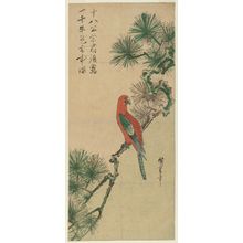 Utagawa Hiroshige: Macaw on Pine Branch - Museum of Fine Arts